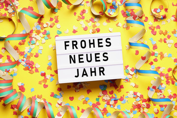Frohes neues Jahr means happy new year in German
