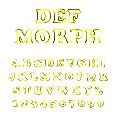 Vector of bold modern font and alphabet