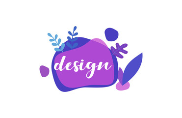 Design. Purple Blue Flat Natural Background Words letter Design