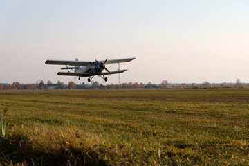 Biplane is taking off. © Sky Antonio