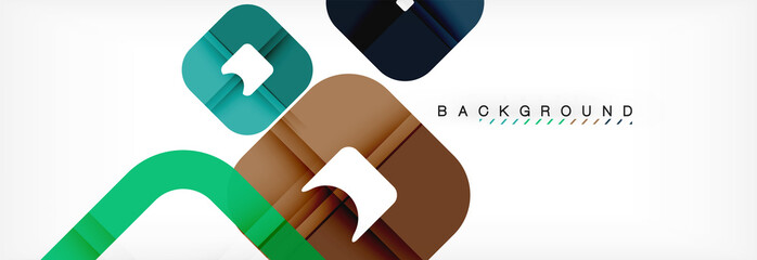 Fototapeta premium Square geometric background, multicolored template for business or technology presentation or web brochure cover layout, wallpaper.