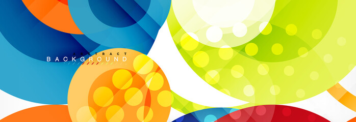 Fototapeta premium Abstract colorful geometric composition - multicolored circle background