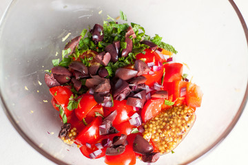 Preparation of lettuce wraps appetizers