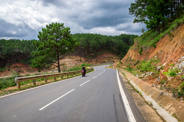 Beautiful landscape of the street in Dalat, Vietnam. Da lat is one of the best tourism cities and aslo one of the largest vegetable and flowers growing areas in Vietnam