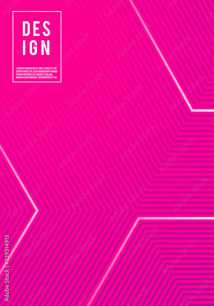 Poster Vector illustration of bright color abstract pattern background poster template with line gradient texture for minimal dynamic cover design.  