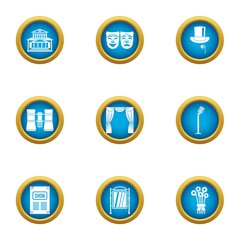 Vizor icons set. Flat set of 9 vizor vector icons for web isolated on white background