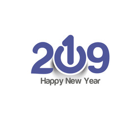 Happy New Year 2019 Text Design  Patter, Vector illustration.
