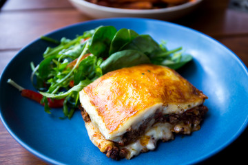 Meat Lasagna with fresh salad