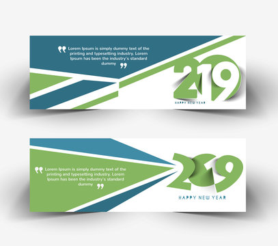  Happy New Year 2019 Banner Design  Patter, Vector illustration.
