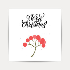 Collection cute Merry Christmas gift cards and set of elements