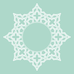 Decorative frame Elegant vector element for design in Eastern style, place for text. Floral blue border. Lace illustration for invitations and greeting cards