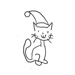 猫ちゃん かわいいゆるい動物キャラ子供の落書き風イラスト Wall Mural Koukichi Takahashi 猫ちゃん かわいいゆるい動物キャラ子供の落書き風イラスト Wall Mural Koukichi Takahashi