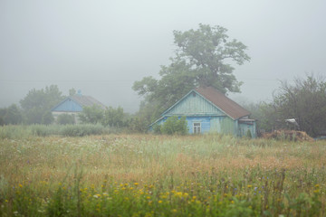 Foggy morning outside the city
