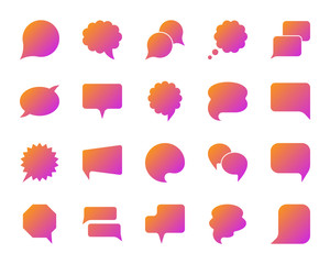 Speech Bubble simple gradient icons vector set