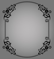 Decorative frame Elegant vector element for design in Eastern style, place for text. Floral black border. Lace illustration for invitations and greeting cards