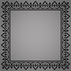 Decorative frame Elegant vector element for design in Eastern style, place for text. Floral black border. Lace illustration for invitations and greeting cards
