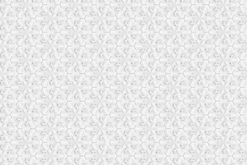 Seamless light texture of three-dimensional elegant flower petals based on hexagonal grid 3D illustration