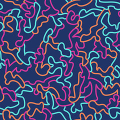 Seamless fashion pattern with curved elements