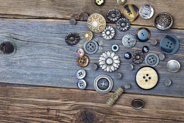 still life with vintage buttons
