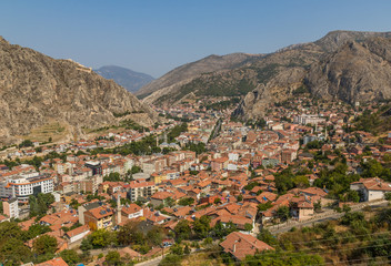 Fototapeta na wymiar Amasya is known the typical Ottoman buildings. Here in particular a glimpse at the Old Town 