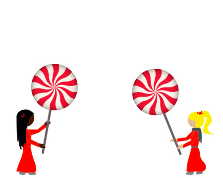 M&auml;dchen mit Riesenlollies