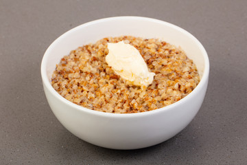 Boiled buckwheat with butter