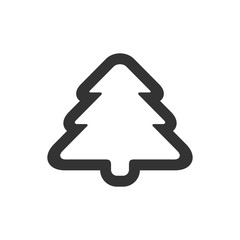 Елка. Векторный значок. Белый фон.