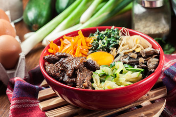 Bibimbap - rice with beef and vegetables