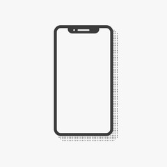 Phone icon, smartphone vector. Cell smart symbol, flat design. Mobile app, cellular button, tablet application black minimalist symbol isolated on white