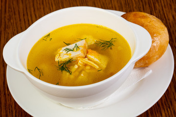 Fish soup with salmon
