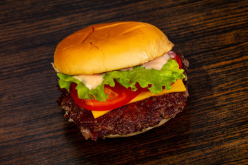 Tasty hot burger