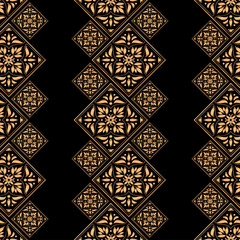 Luxury background vector. Golden tile royal pattern seamless. Art deco design for christmas wrapping paper, new year ornaments, beauty spa, wedding ceremony, yoga wallpaper, packaging, backdrop.