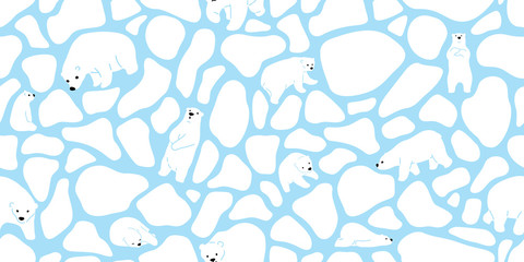 bear seamless pattern vector polar bear camouflage cow skin scarf isolated cartoon illustration tile background repeat wallpaper blue
