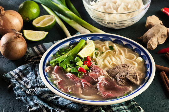 Pho Bo - raw beef noodle soup