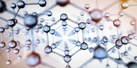 Transparente Molekülstruktur - Nanotechnologie  - obrazy, fototapety, plakaty
