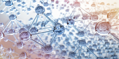 Transparente Molekülstruktur - Nanotechnologie 2 - obrazy, fototapety, plakaty
