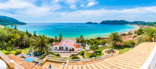 Amazing view at Agios Georgios Pagon beach in Corfu island, Greece