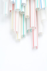 Fototapeta premium Closeup on colorful plasticc straws