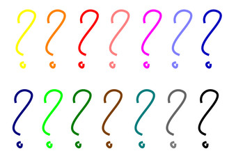 question mark multi colored interrogation points vector drawing