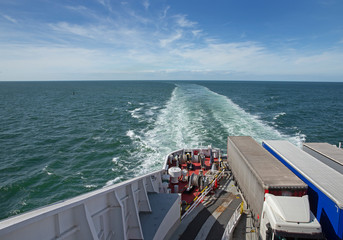 Ferry Dunkirk to Dover. Ocean. The channel France England