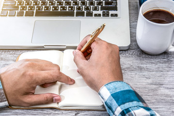 Passport with an office desk.