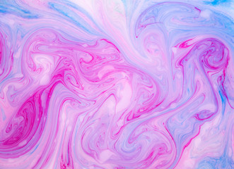 Fototapeta premium Abstract paint ink, psychedelic background. Colorful spots on water surface.