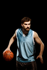 Basketball player in blue uniform
