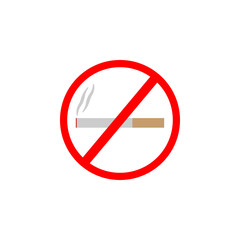 No smoking flat vector sign