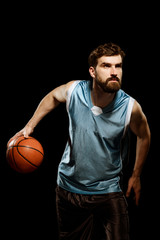 Professional player handling a basketball