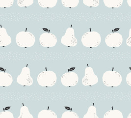 seamless pattern with apples and pears
