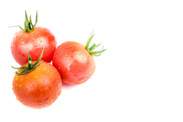 fresh tomatoes isolated on white background