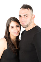 sensual fashion portrait of young couple in love enjoy time together romantic atmosphere