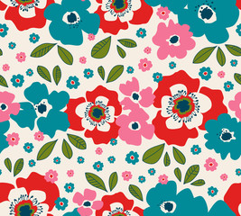 seamless floral retro pattern