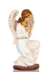 Ceramic figure of the angel of the nativity scene